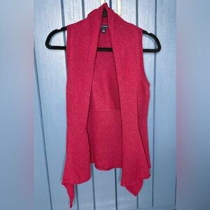Banana Republic Marbled Red Wool Blend Open Sweater Vest Small Medium Goth Core